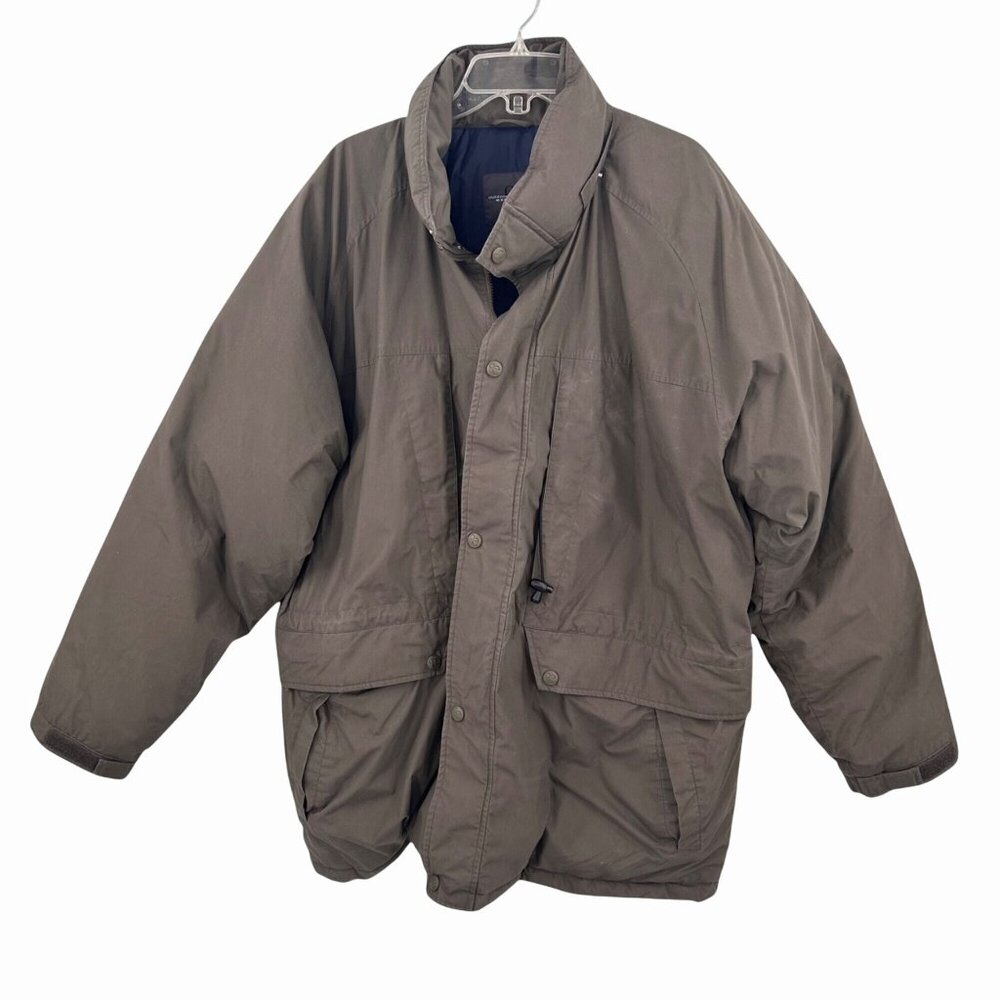 OUTDOOR EXCHANGE MEN'S DARK KHAKI DOWN FEATHER PARKA COAT W/ MULTI POCKETS XXL